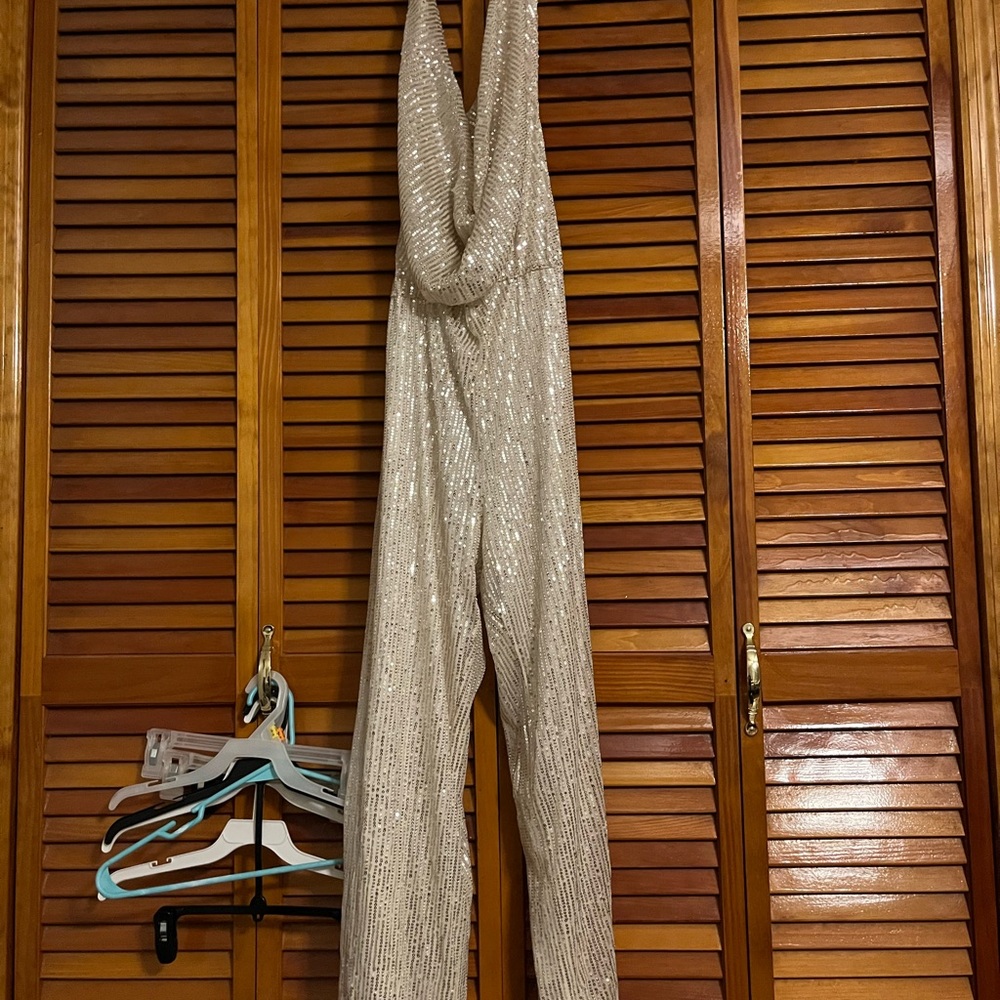 Apricot Sparkle Sequin Jumpsuit